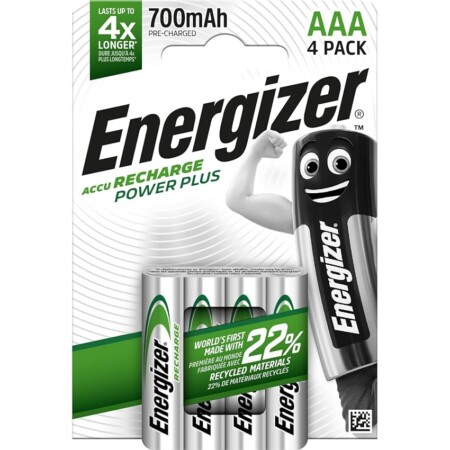 offerta a tempo: energizer recharge power plus batterie ricaricabili aaa (pacco da 4) — 39% da 11,90 € a 7,29 €