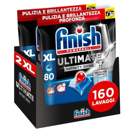 offerta a tempo: finish ultimate infinity shine 160 pastiglie per lavastoviglie — 35% da 39,99 € a 25,99 €