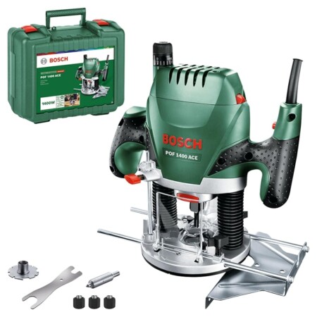 offerta a tempo: bosch fresatrice verticale pof 1400 ace, 3 pinze di serraggio — 35% da 174,99 € a 113,49 €