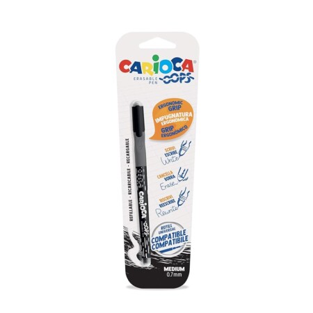 offerta a tempo: carioca oops penna nera, penna cancellabile ricaricabile per scuola e ufficio con cappuccio — 4% da 3,00 € a 2,88 €