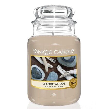 offerta a tempo: yankee candle candela profumata in giara grande | legno in riva al mare | durata fino — 35% da 34,90 € a 22,74 €