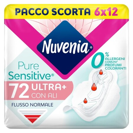 offerta a tempo: nuvenia, assorbente pure sensitive ultra giorno con ali — 23% da 17,91 € a 13,74 €