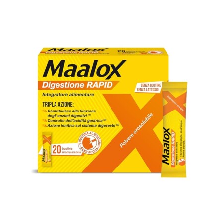 offerta a tempo: maalox digestione rapid integratore aliementare 20 bustine — 34% da 11,90 € a 7,90 €