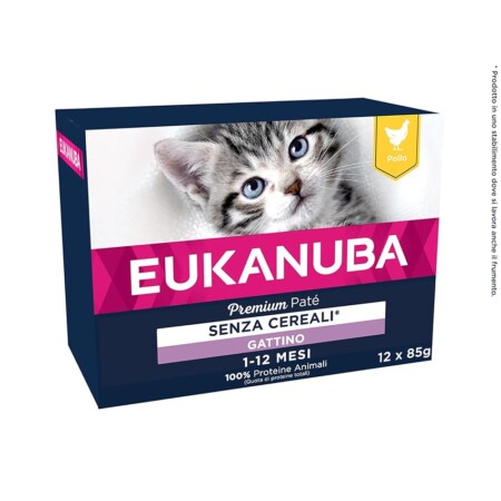 offerta a tempo: eukanuba junior cibo umido per gatti, senza cereali cibo umido premium con tanto pollo per gattini — 19% da 14,99 € a 12,10 €