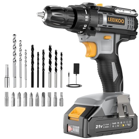 offerta a tempo: trapano avviatore a batteria + kit di accessori — 50% da 55,99 € a 27,99 €