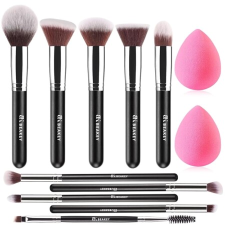 offerta a tempo: beakey set pennelli make up premium synthetic pennelli trucco per fondazione cipria fard — 39% da 13,99 € a 8,49 €
