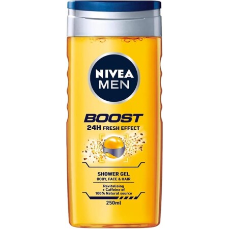 offerta a tempo: nivea men doccia shampoo boost 6 x 250 ml, docciaschiuma uomo rinfrescante per corpo — 38% da 19,14 € a 11,94 €