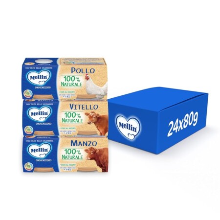 offerta a tempo: mellin omogeneizzato naturale, mix gusti carne — 13% da 17,19 € a 14,99 €