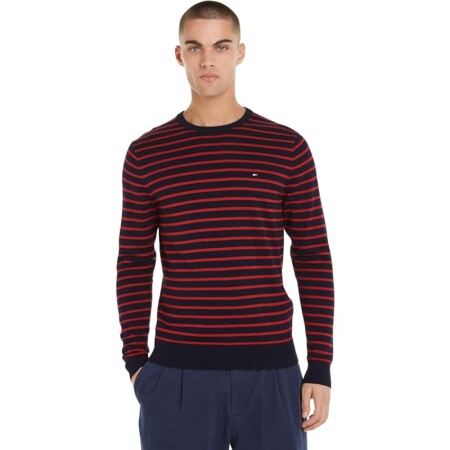 offerta a tempo: tommy hilfiger uomo pullover essential cotton crew neck in cotone — 30% da 99,90 € a 69,99 €