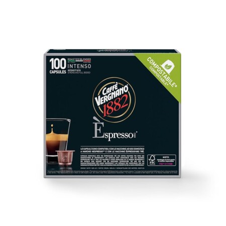 offerta a tempo: caffè vergnano 1882 100 capsule caffè compostabili e compatibili con nespresso — 40% da 32,90 € a 19,90 €