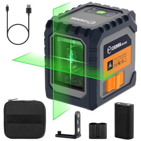 offerta a tempo: livella laser, cigman g02 cross livello laser autolivellante a raggio verde laser — 10% da 28,99 € a 26,09 €