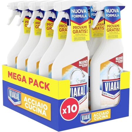 offerta a tempo: viakal detergente spray acciao cucina 10 pezzi — 47% da 29,99 € a 15,81 €