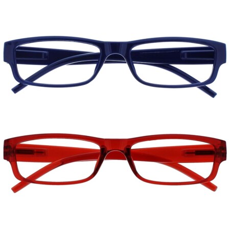 offerta a tempo: opulize occhiali da lettura blu scuro rosso leggero lettori valore 2 pacco uomo donna rr32 — 13% da 7,50 € a 6,54 €