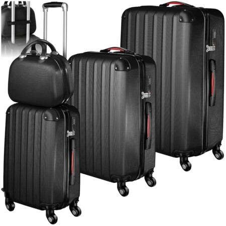 offerta a tempo: tectake® set valigie pucci, set di valigie con rotelle girevoli a 360° — 24% da 128,99 € a 97,75 €