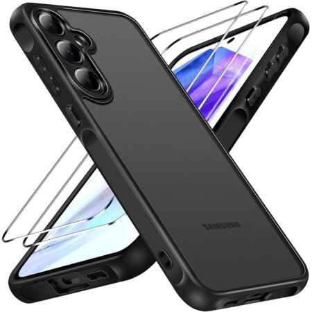 offerta a tempo: ivoler cover opaca per samsung galaxy a55 5g con 2 pezzi vetro temperato — 19% da 9,95 € a 8,10 €