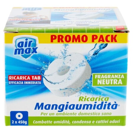 offerta a tempo: airmax mangiaumidatà ricarica tab neutra 2 x 450gr — 20% da 7,90 € a 6,32 €