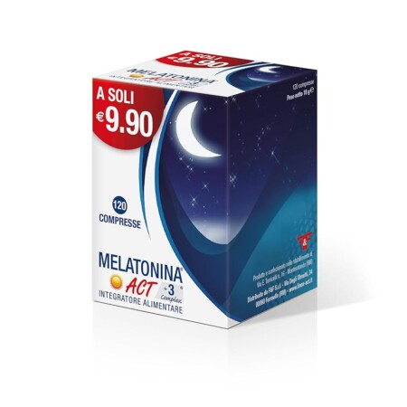 offerta a tempo: melatonina act + 3 complex, integratore alimentare a base di melatonina 1mg + 3 complex — 18% da 7,42 € a 6,12 €