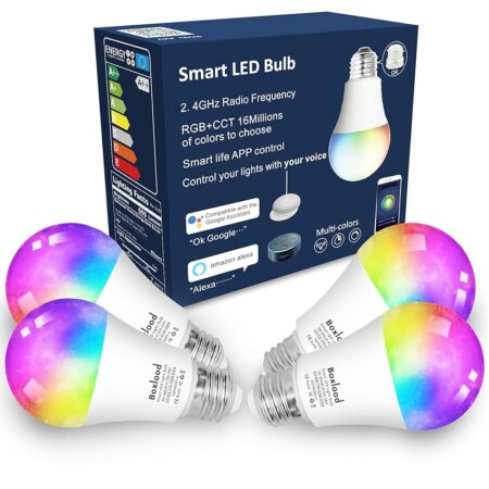 offerta a tempo: 4 lampadine led smart intelligenti compatibili con alexa e google home — 55% da 39,99 € a 18,04 €