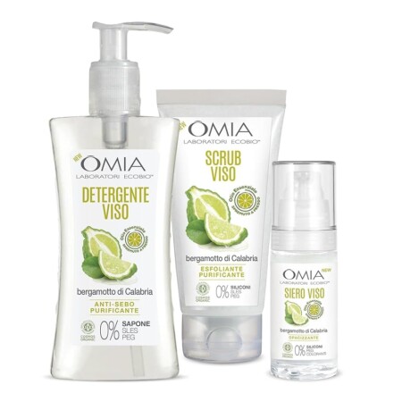 offerta a tempo: omia kit routine viso con detergente, siero e scrub — 40% da 25,99 € a 15,59 €