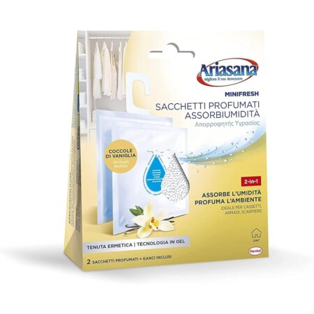 offerta a tempo: ariasana minifresh coccole di vaniglia sacchetti profumati, sacchetti assorbi umidità — 37% da 8,90 € a 5,59 €