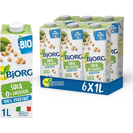 offerta a tempo: bjorg bevanda di soia naturale con 0% zuccheri 6 pezzi x 1l — 51% da 19,99 € a 9,84 €