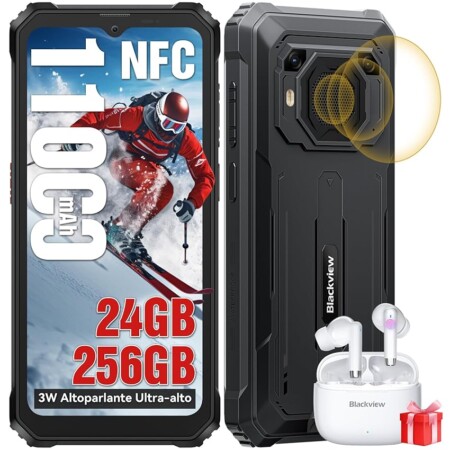offerta a tempo: blackview bv6200 plus rugged smartphone 2025, batteria 11000mah telefono indistruttibile 24gb+256gb/2tb tf — 5% da 149,98 € a 142,48 €