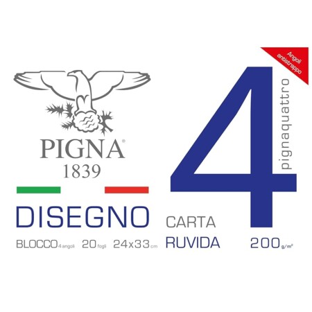 offerta a tempo: pigna, blocco da disegno con 4 angoli pignaquattro — 15% da 6,50 € a 5,50 €