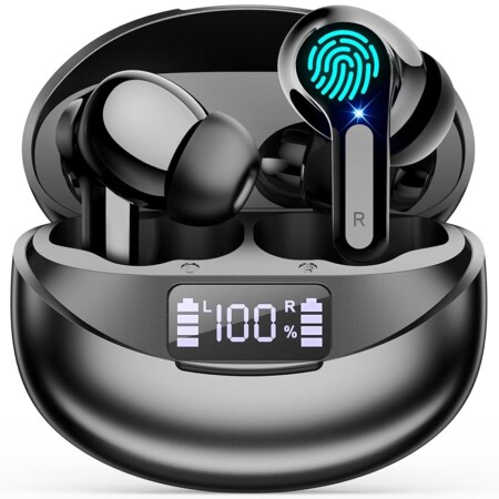 offerta a tempo: cuffie bluetooth, auricolari bluetooth 5.3 wireless — 5% da 16,14 € a 15,33 €