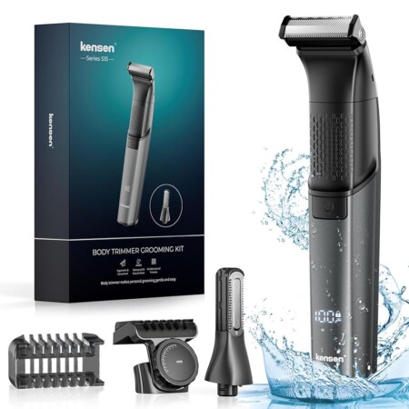 offerta a tempo: kensen rasoio elettrico corpo uomo impermeabile rasoio corpo uomo 2 in 1 depilatore — 39% da 49,99 € a 30,37 €