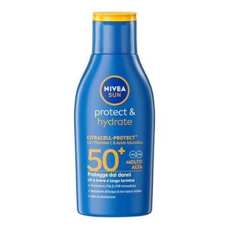 offerta a tempo: nivea sun protect & hydrate spf 50+ formato viaggio 100 ml, crema solare 50+ idratante — 23% da 8,99 € a 6,90 €