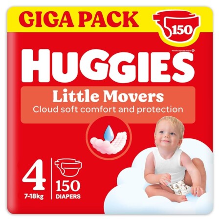 offerta a tempo: huggies pannolini little movers, taglia 4 (7 18 kg) — 6% da 35,70 € a 33,69 €