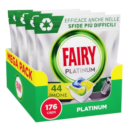 offerta a tempo: fairy platinum detersivo pastiglie lavastoviglie brillantante 176 capsule — 51% da 55,99 € a 27,57 €