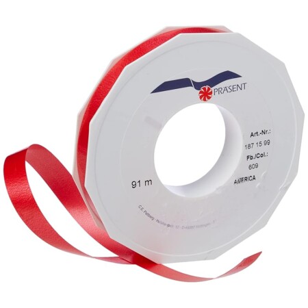 offerta a tempo: c.e. pattberg nastro rosso, rotolo nastro regalo — 10% da 4,99 € a 4,49 €