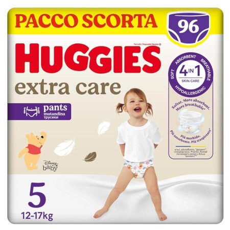 offerta a tempo: huggies extra care 96 pannolini taglia 5 (12 17 kg) — 50% da 47,88 € a 23,80 €