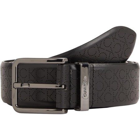 offerta a tempo: calvin klein cintura in pelle uomo, nero (perforated ck mono black) — 12% da 38,30 € a 33,62 €