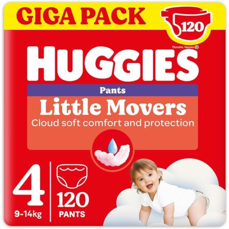 offerta a tempo: huggies little movers pannolini mutandina taglia 4 (9 14 kg) — 33% da 41,19 € a 27,46 €