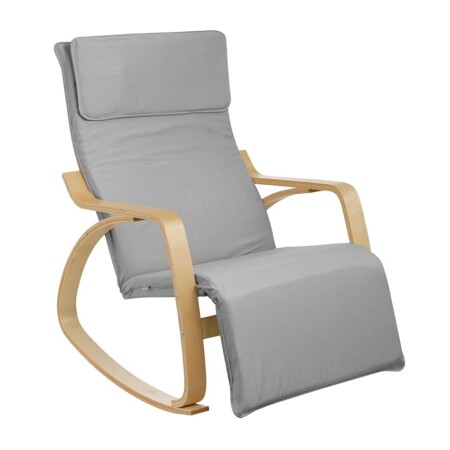 offerta a tempo: baroni home sedia a dondolo con braccioli in legno — 41% da 109,90 € a 64,99 €