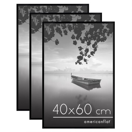 offerta a tempo: americanflat set di 3 cornici 40x60 cm cornici per foto con bordo sottile nero e plexiglass — 15% da 41,99 € a 35,69 €