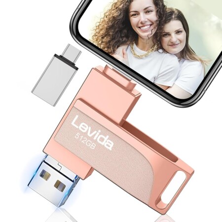 offerta a tempo: chiavetta usb 512gb per phone,levida memoria esterna per scaricare foto,pen drive usb c 3.0,photo stick,4 — 15% da 51,99 € a 44,39 €