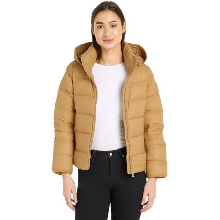 offerta a tempo: tommy hilfiger donna giacca imbottita down casual jacket con cappuccio — 29% da 199,90 € a 142,03 €