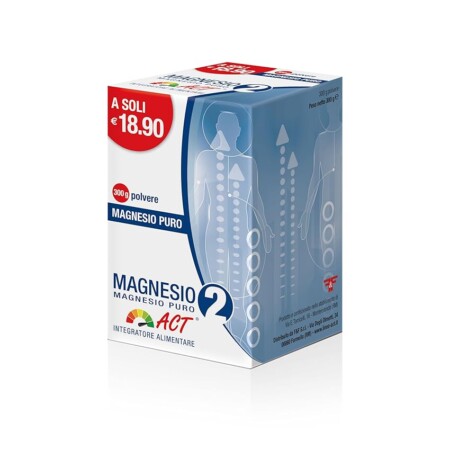offerta a tempo: magnesio 2 act puro integratore alimentare in polvere a base di magnesio che riduce la stanchezza e laffaticamento — 60% da 17,90 € a 7,17 €