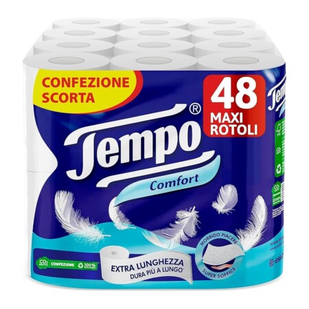 offerta a tempo: tempo carta igienica comfort 48 maxi rotoli — 32% da 39,48 € a 26,99 €