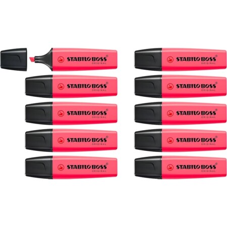 offerta a tempo: stabilo boss original evidenziatore confezione da 10 rosa — 37% da 16,50 € a 10,43 €