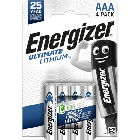 offerta a tempo: energizer ultimate lithium aaa (pacco da 4) — 8% da 11,90 € a 11,00 €