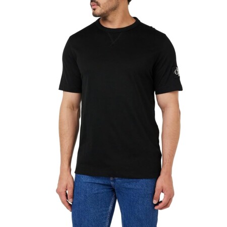 offerta a tempo: calvin klein uomo t shirt maniche corte badge regular tee scollo rotondo — 31% da 39,90 € a 27,41 €