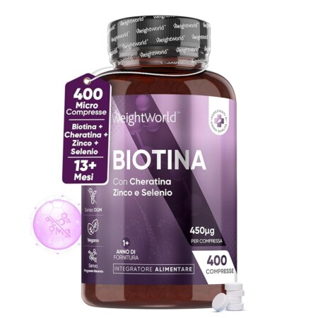 offerta a tempo: biotina capelli + cheratina + selenio + zinco 400 micro compresse (13+ mesi) — 32% da 24,99 € a 17,09 €