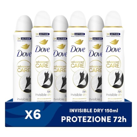 offerta a tempo: dove deodorante spray 6 pezzi — 45% da 25,74 € a 14,27 €