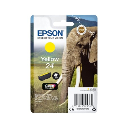 offerta a tempo: epson 24 serie elefante cartuccia getto d'inchiostro, giallo — 16% da 16,99 € a 14,21 €