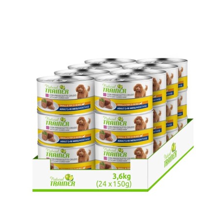 offerta a tempo: natural trainer small & toy cibo umido per cani con prosciutto crudo 24 x 150 g — 19% da 54,96 € a 44,49 €