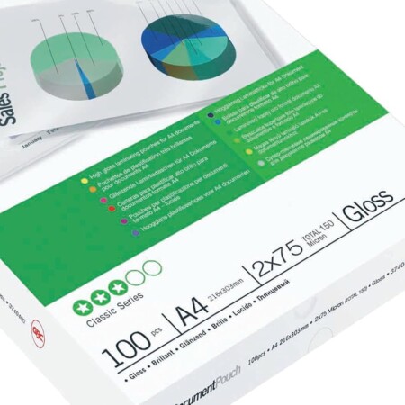 offerta a tempo: gbc pouch confezione da 100 buste per plastificazione a caldo — 31% da 17,00 € a 11,72 €